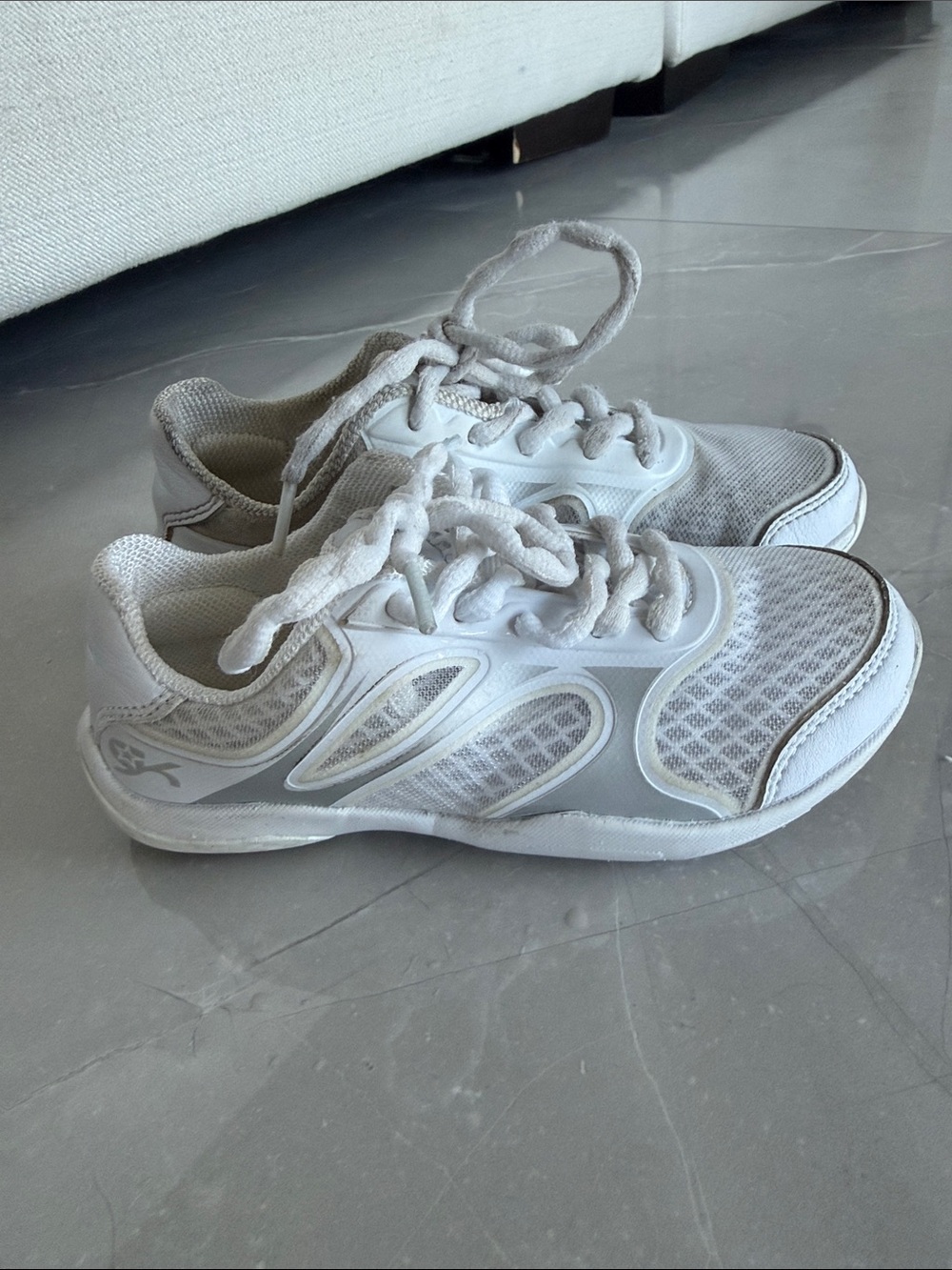 GK White Cheer Sneakers - Lightweight Lace-Up